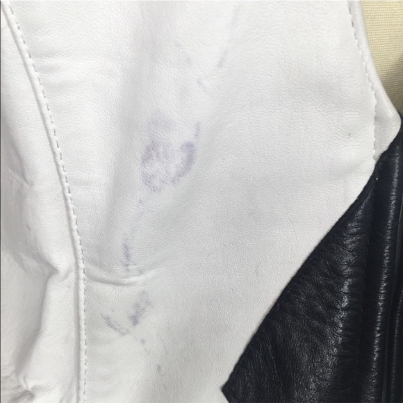 RARE Vintage Leathercraft Process 80's White Leather Fitted Dress Diamond Detail - Picture 13 of 14